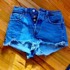 Western Levi cutoff shorts